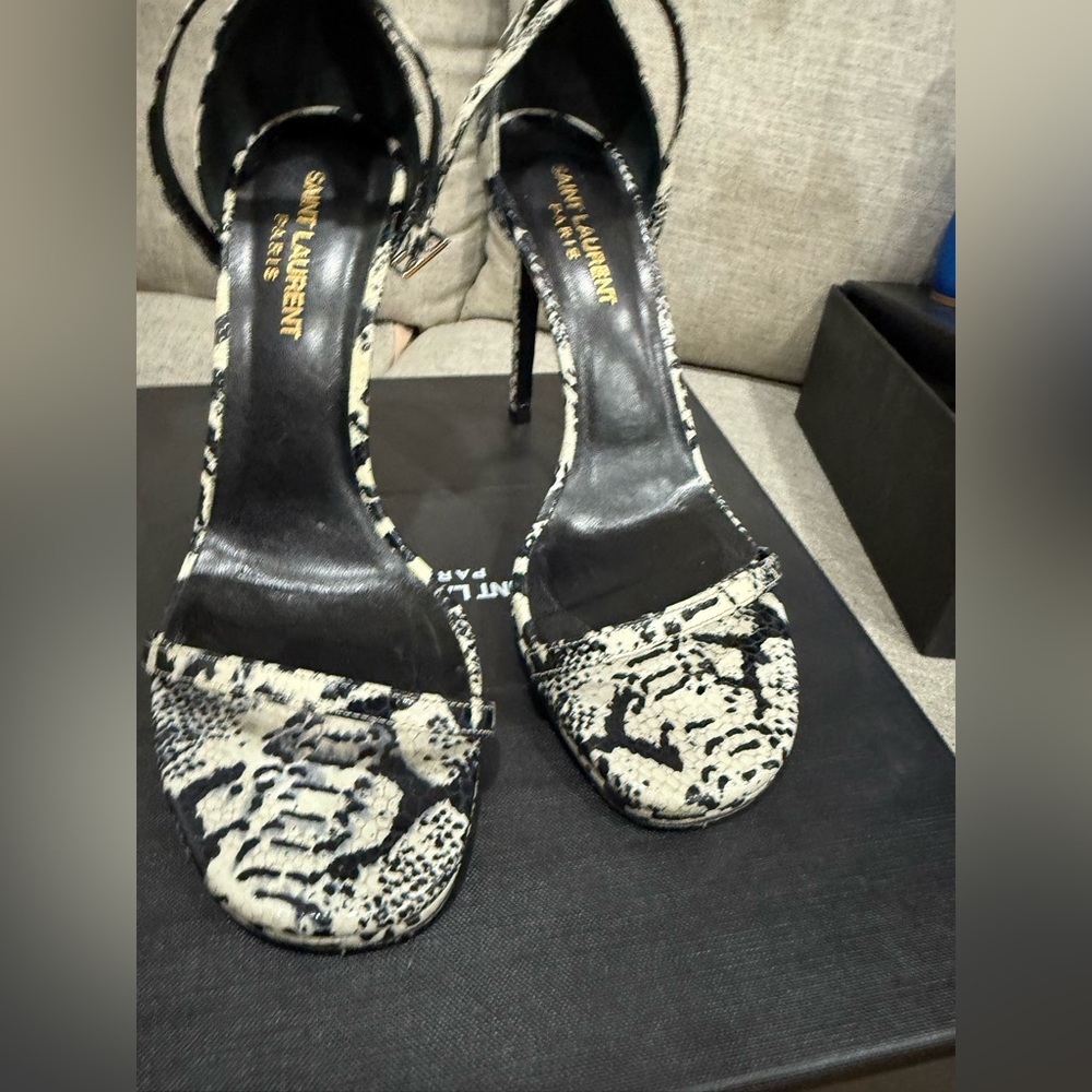 Saint Laurent Black and White Women's Heels